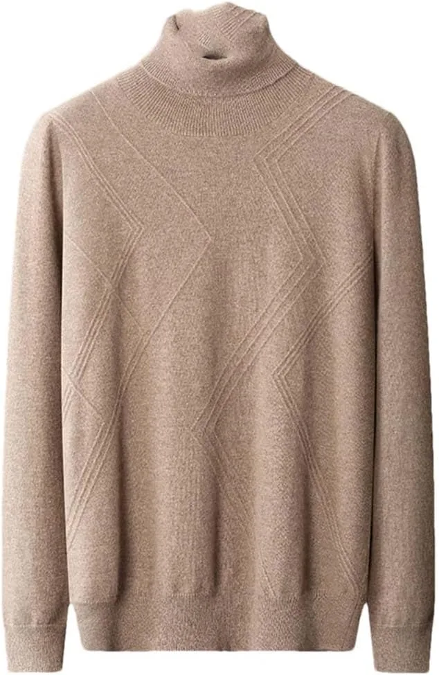 

Мужской пуловер из 100% кашемира с высоким воротником-поло