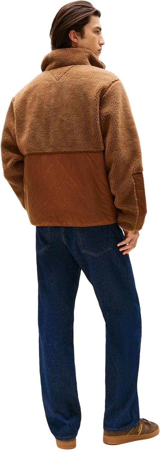 Мужская легкая куртка Tommy Jeans Teddy с вышитым логотипом Tommy Hilfiger, Pecan Nut — фото 4