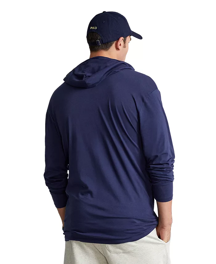 Мужская толстовка с капюшоном Big & Tall из джерси Polo Ralph Lauren, синий — фото 4