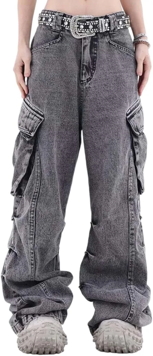 

MLAFE женские багги карго штаны Y2k с множеством карманов