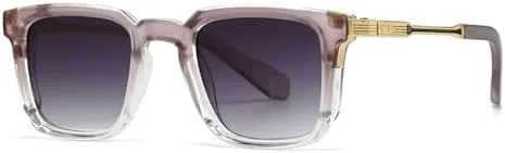 

Солнцезащитные очки 2027 года для женщин в стиле ретро с заклепками, для мужчин с градиентным затемнением, защита от УФ-излучения UV400 MTZJH, Purple Gray Gradient