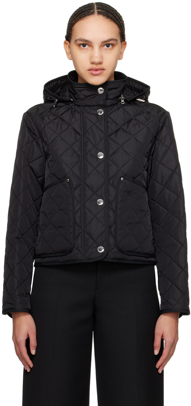 

Черная стеганая куртка Burberry, цвет Black