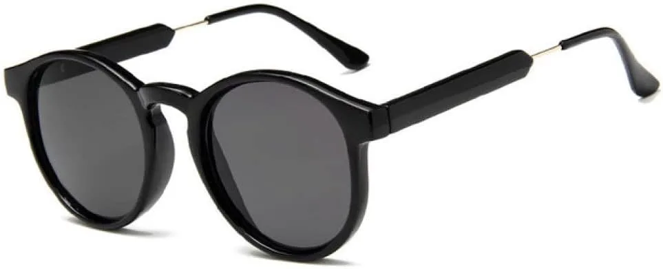 

Ретро круглые солнцезащитные очки 2027 года для женщин и мужчин, фирменный дизайн, прозрачные женские солнцезащитные очки для мужчин MTZJH, C1 Black Grey