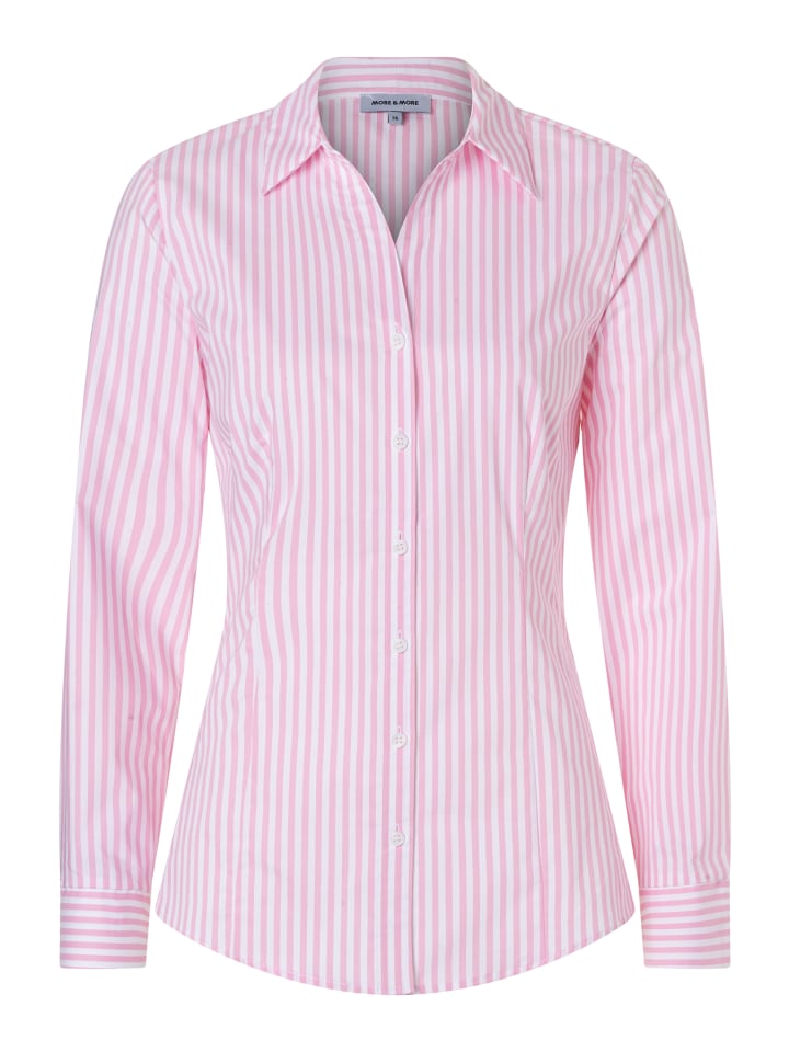 

More & More Полосатая блузка-рубашка цвета сорбетовой розы/белого