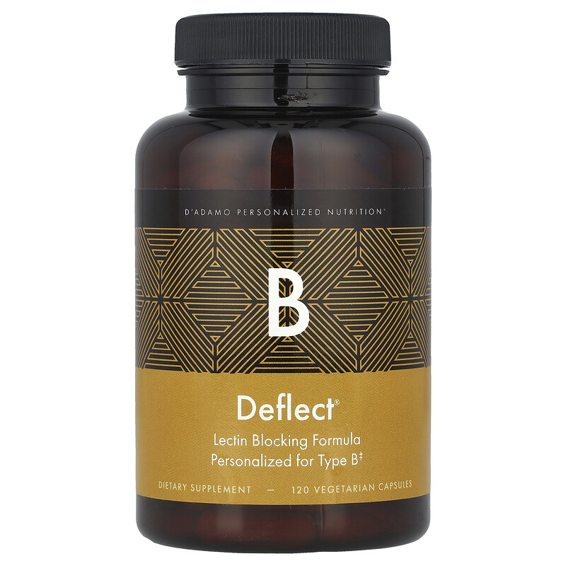 

D'adamo, Deflect B, формула, блокирующая лектин, 120 вегетарианских капсул
