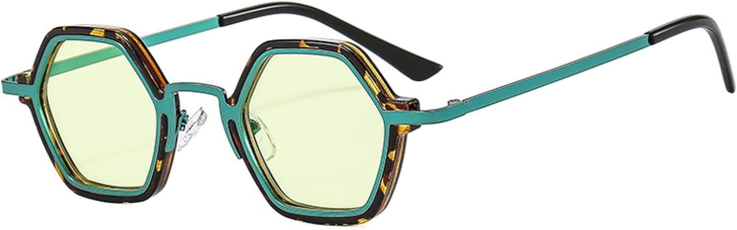 

Ретро-солнцезащитные очки Polygon для женщин, модные очки с прозрачными линзами и градиентом цвета океана для мужчин, трендовые панк-солнцезащитные очки с защитой от УФ-излучения UV400 VVTWSSW, Pattern Green