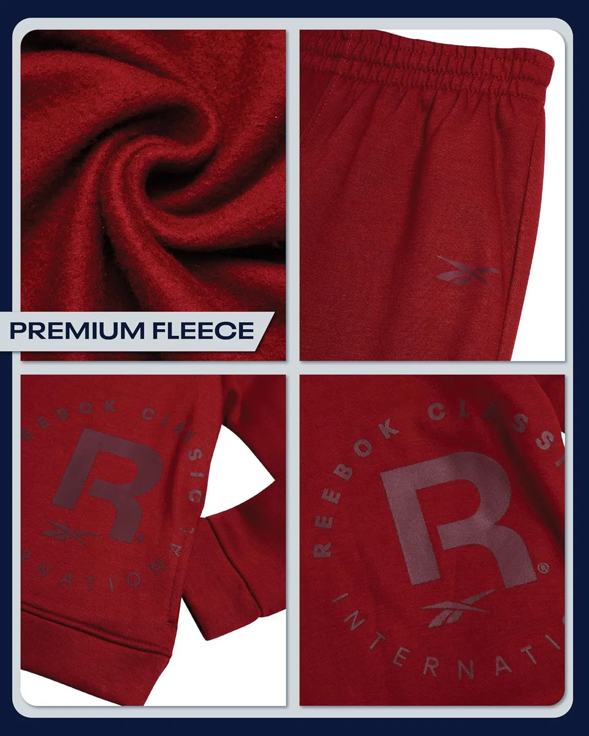 Спортивный костюм для мальчиков Reebok, 2 предмета, тёмно-красный — фото 3