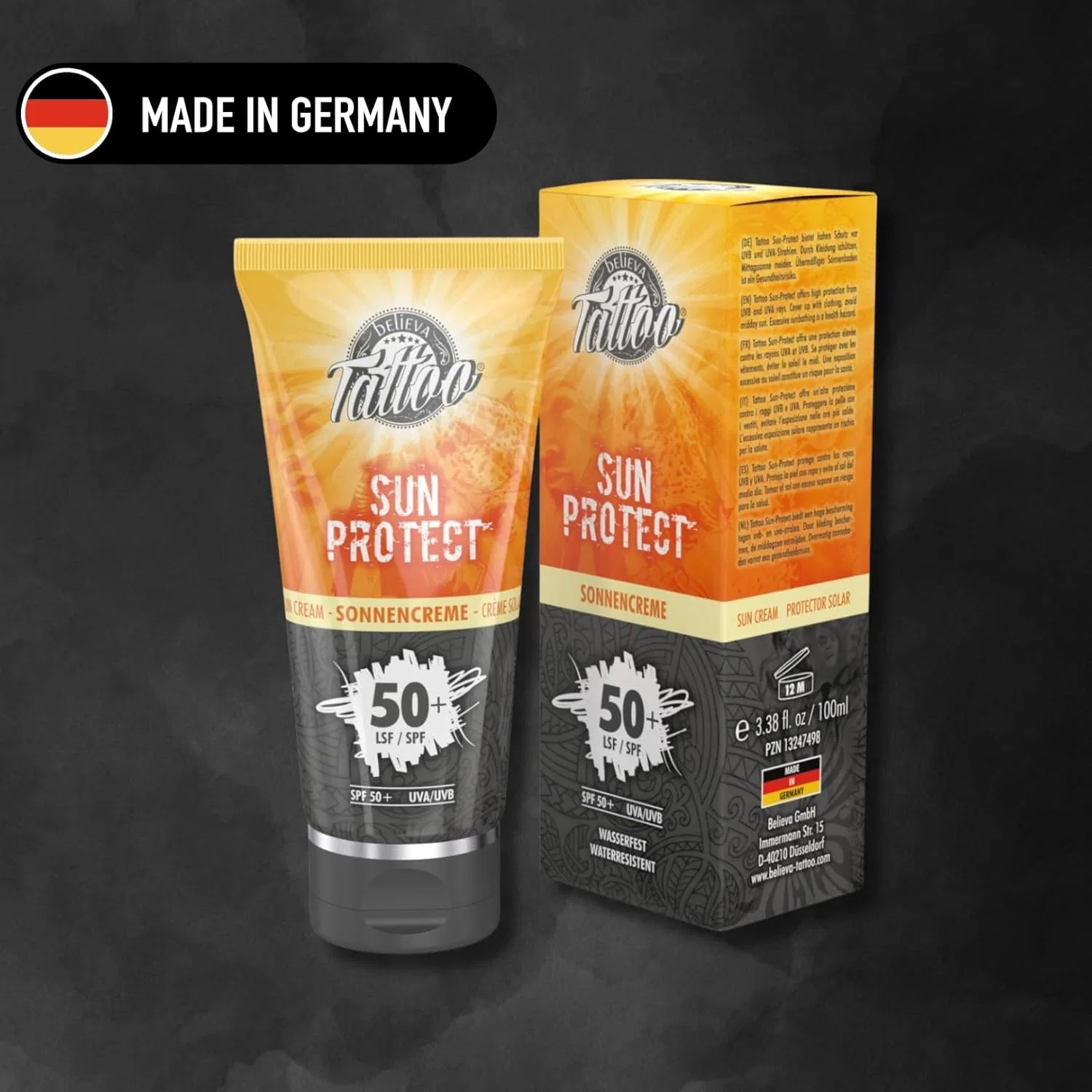 Солнцезащитный крем Believa Tattoo Sun Protection FPS 50+ для татуировок, 100 мл Believa Tattoo — фото 4
