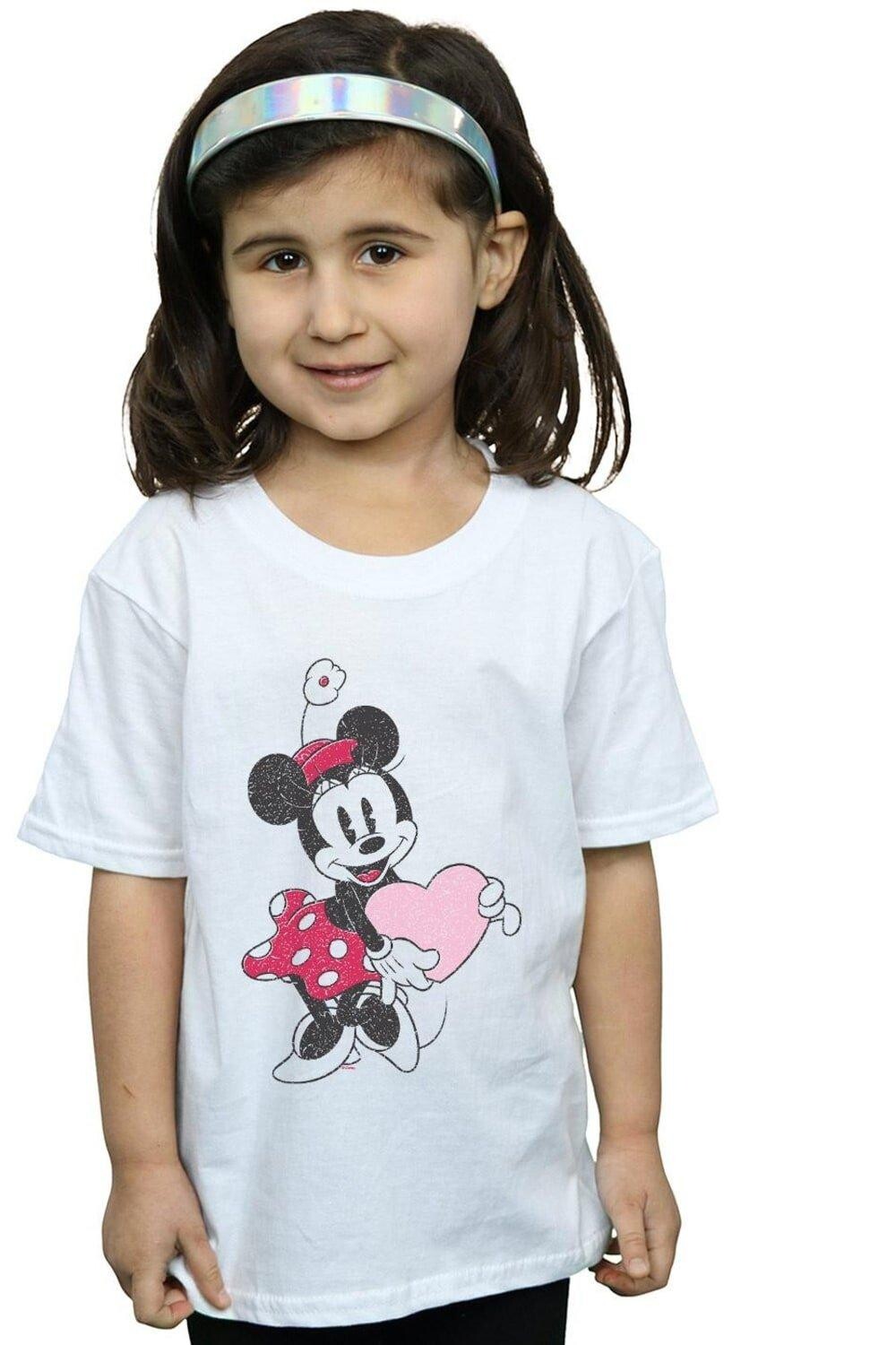 

Хлопковая футболка с сердечком Минни Маус Disney, белый
