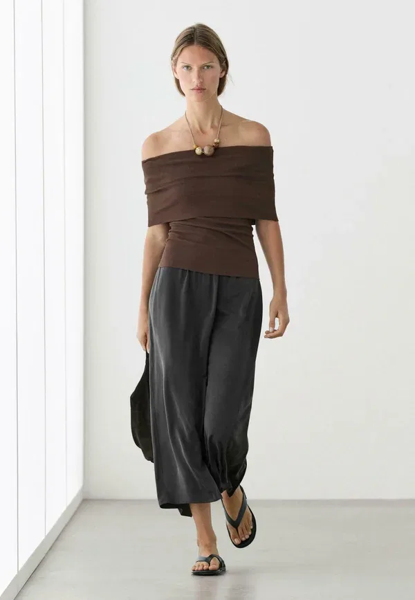 Футболка принтованная Massimo Dutti, темно-коричневый — фото 4