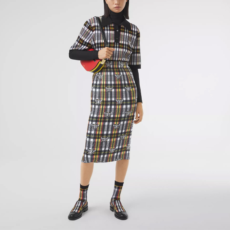 Юбка женская Burberry, повседневная, цветочный принт, желтый — фото 3