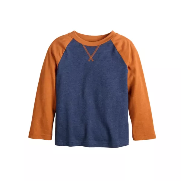 

Мальчики 4-12 лет базовый длинный рукав реглан Jumping Beans, цвет navy orange