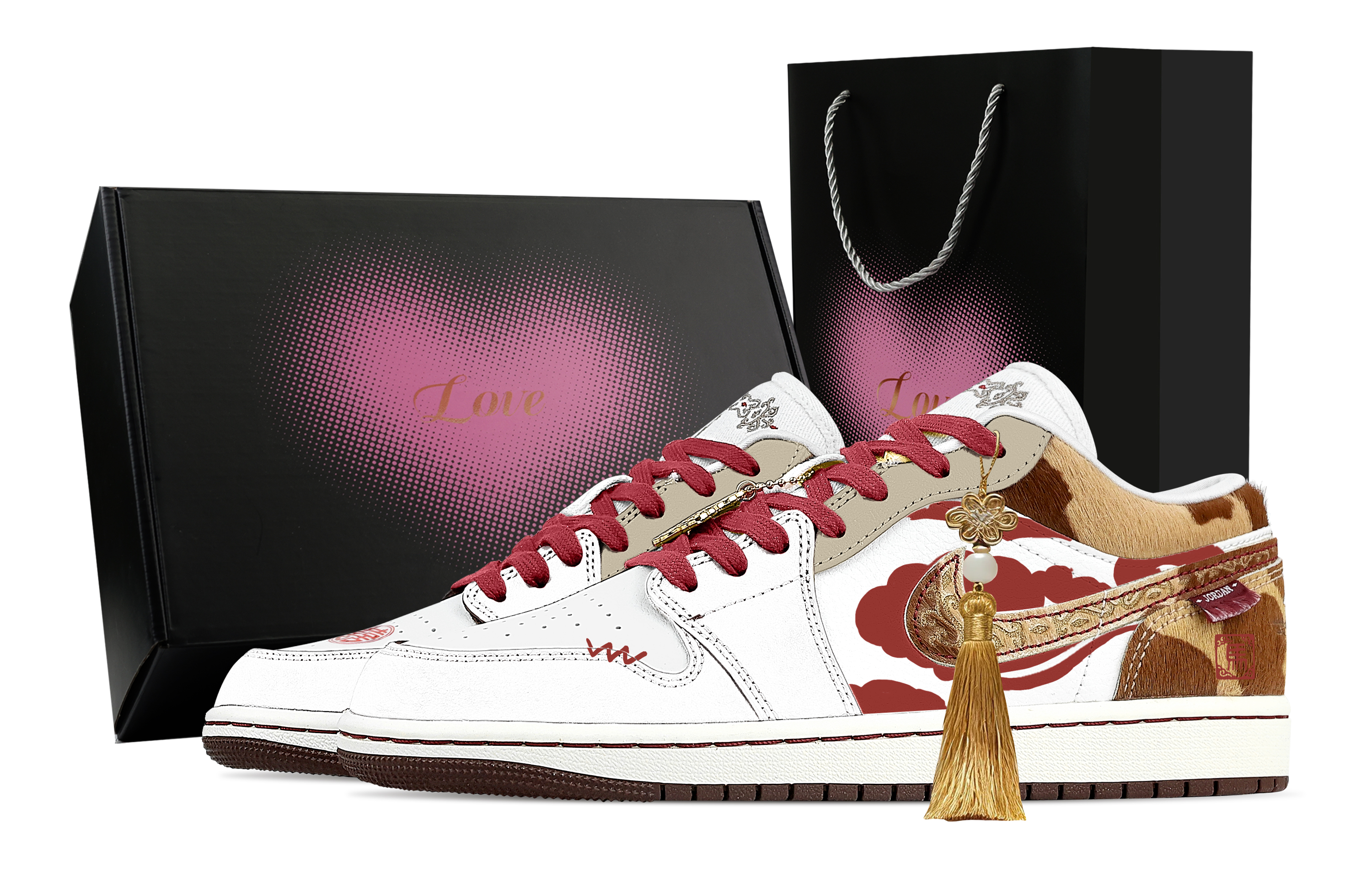 

Кроссовки Air 1 Swift Cloud Brings Blessings, Heart Box, устойчивые к истиранию, низкие, винтажные, мужские Jordan, белый