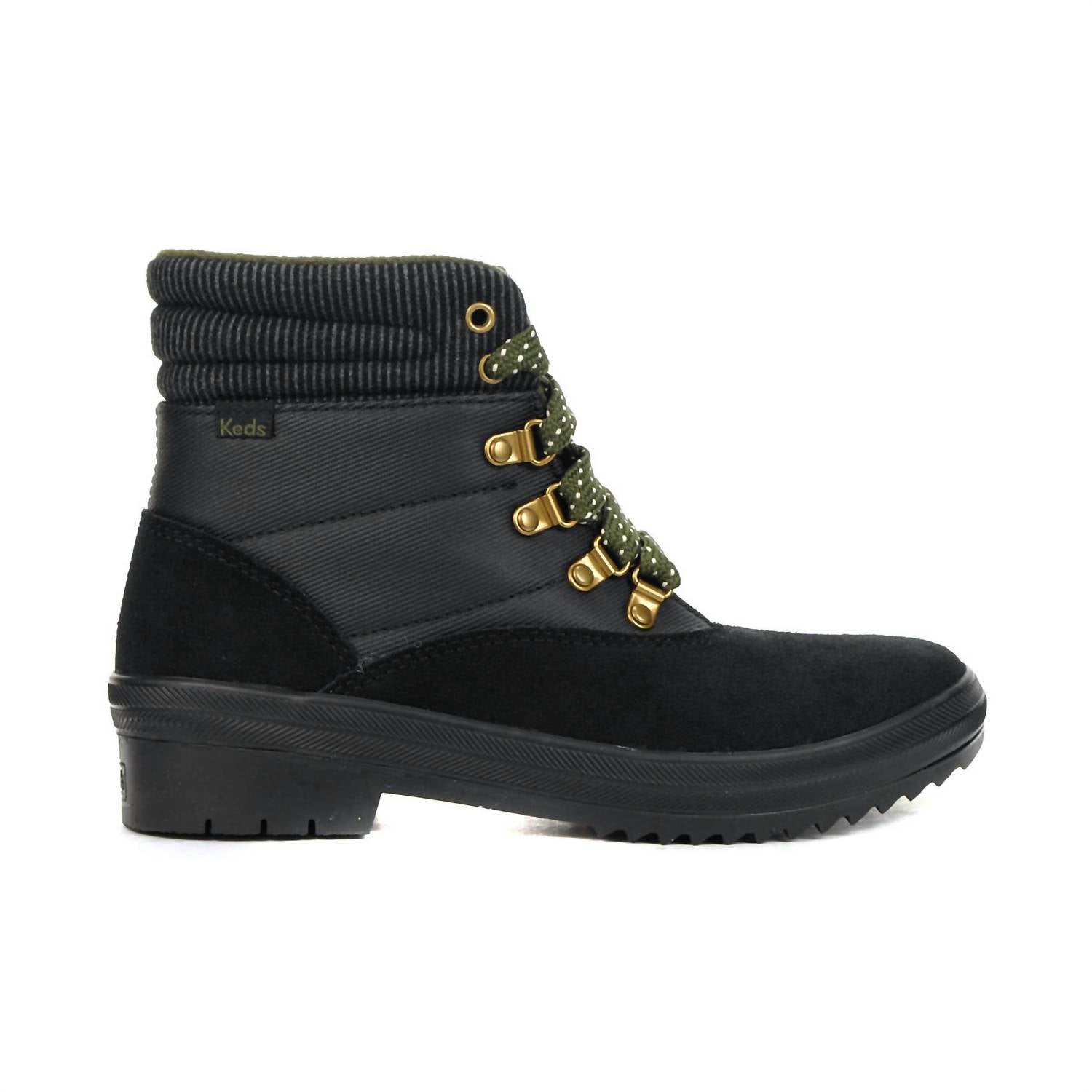 Женские кемповые ботинки Splash Twill из смесовой замши в черном цвете Keds — фото 2