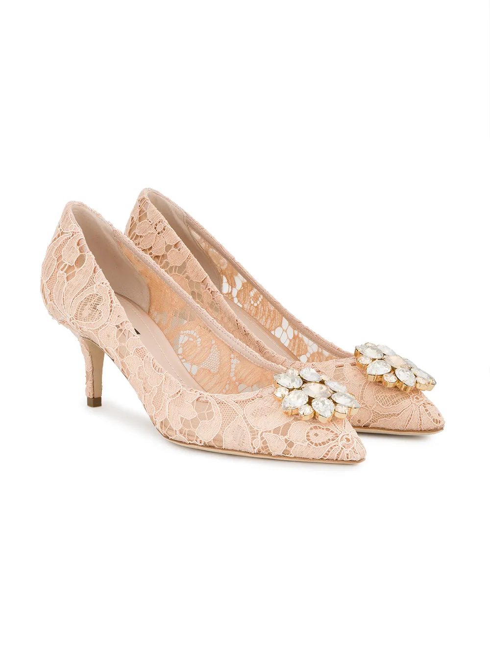 Кружевные туфли-лодочки Bellucci DOLCE & GABBANA, нейтральный — фото 3