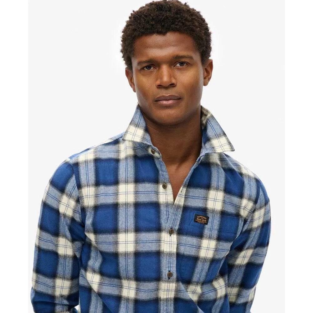Рубашка Superdry Vintage Lumberjack с длинным рукавом, синий — фото 3