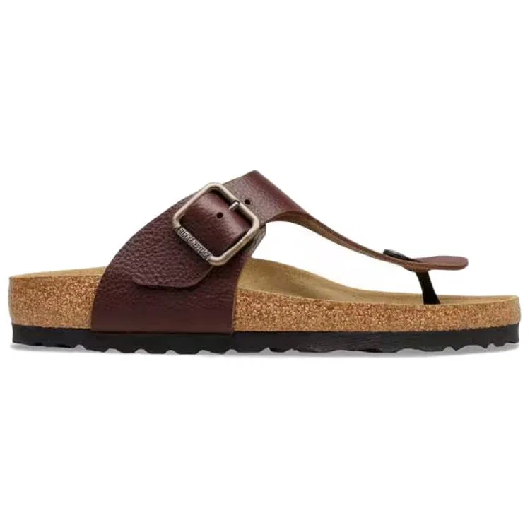 Сандалии-вьетнамки с пряжкой Birkenstock коричневые — фото 3