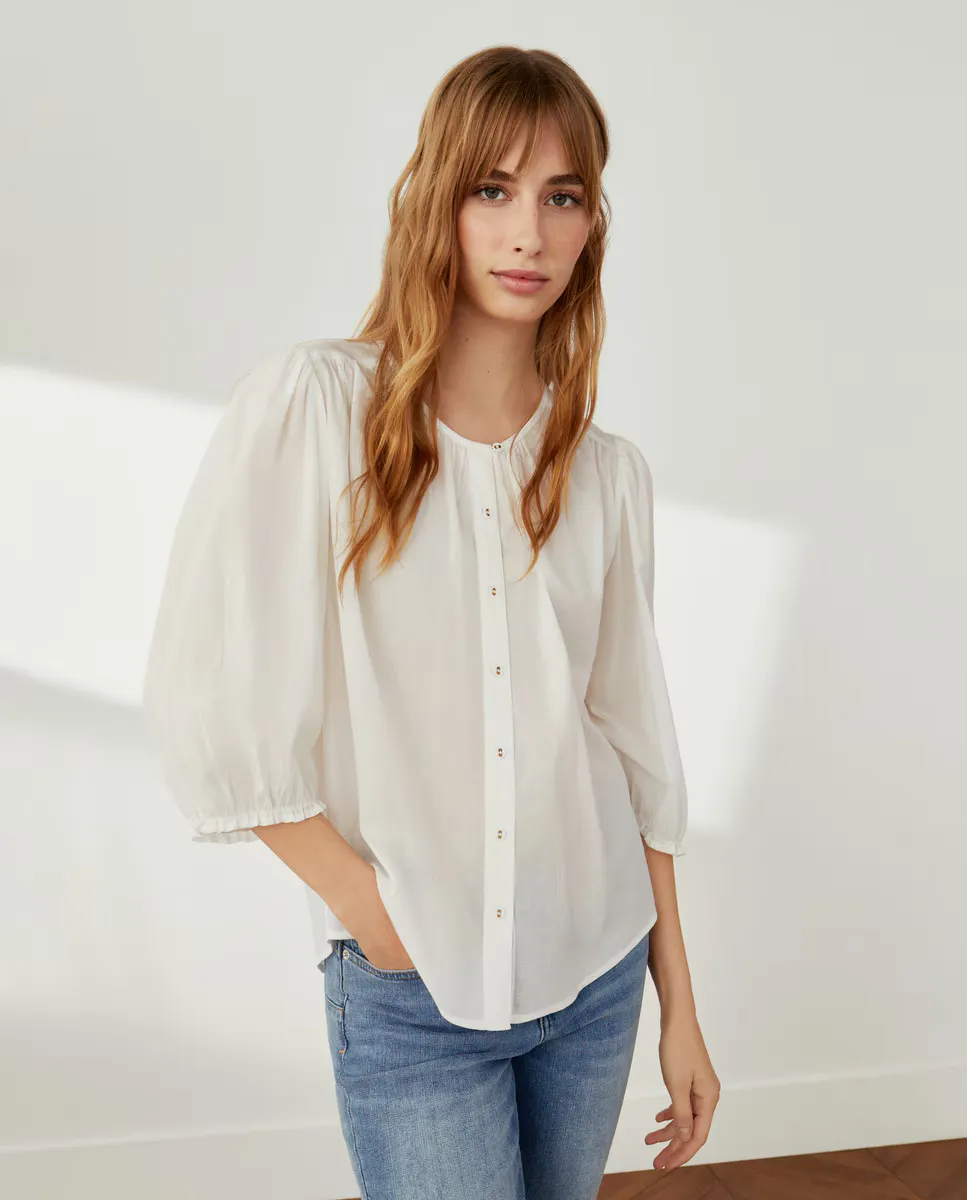 

Блузка с резинкой на плече Southern Cotton, белый