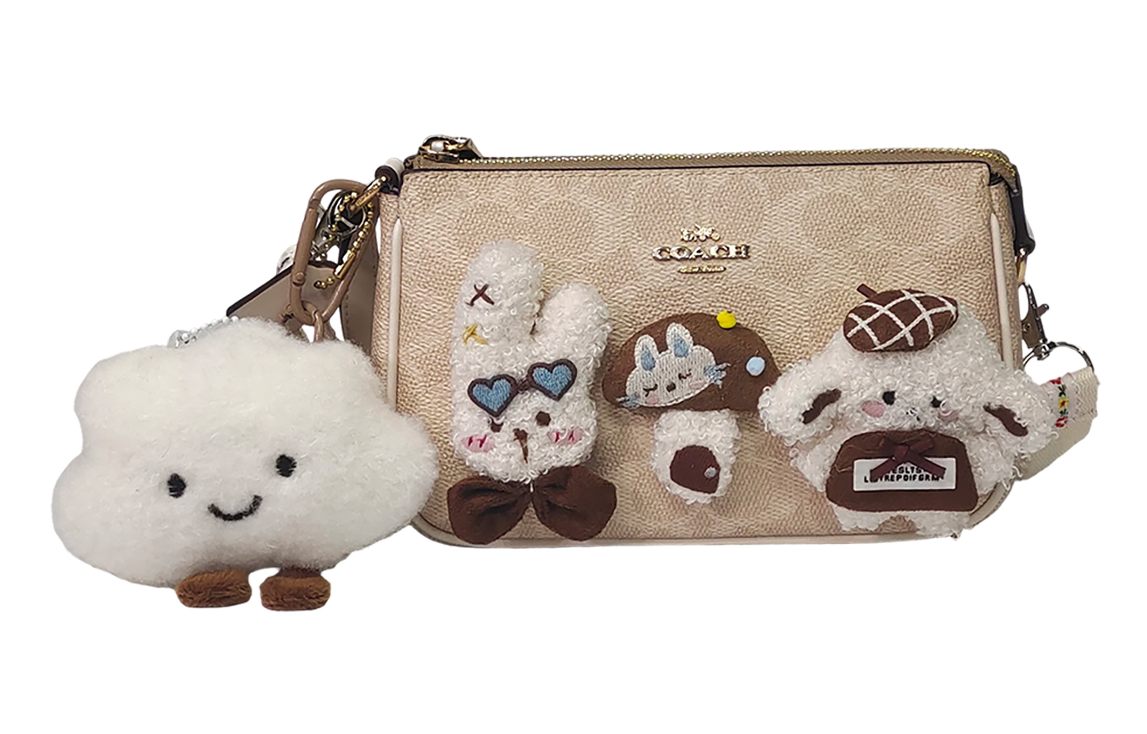 

COACH Сумка через плечо Coated Canvas, маленькая женская, Sand & Chalk White