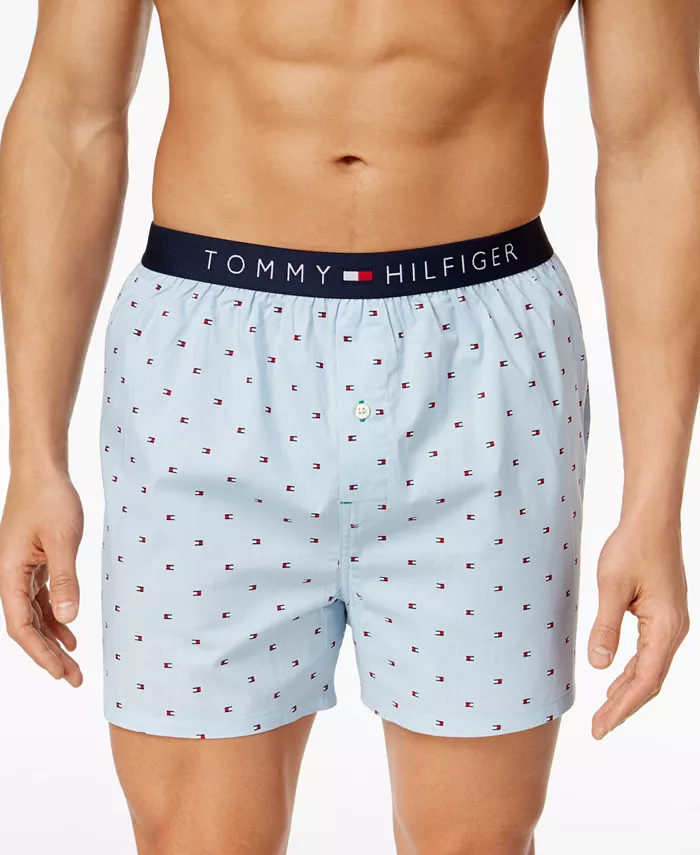 

Мужские боксеры из хлопка с принтом логотипа Flag Tommy Hilfiger, синий