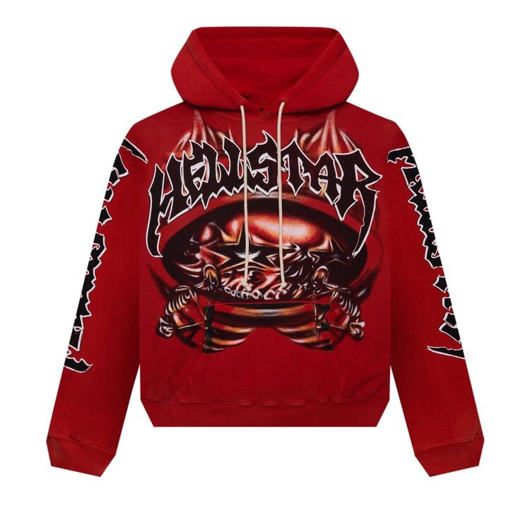 

Худи Hellstar Halloween Skeleton Airbrushed Hoodie Red, красный