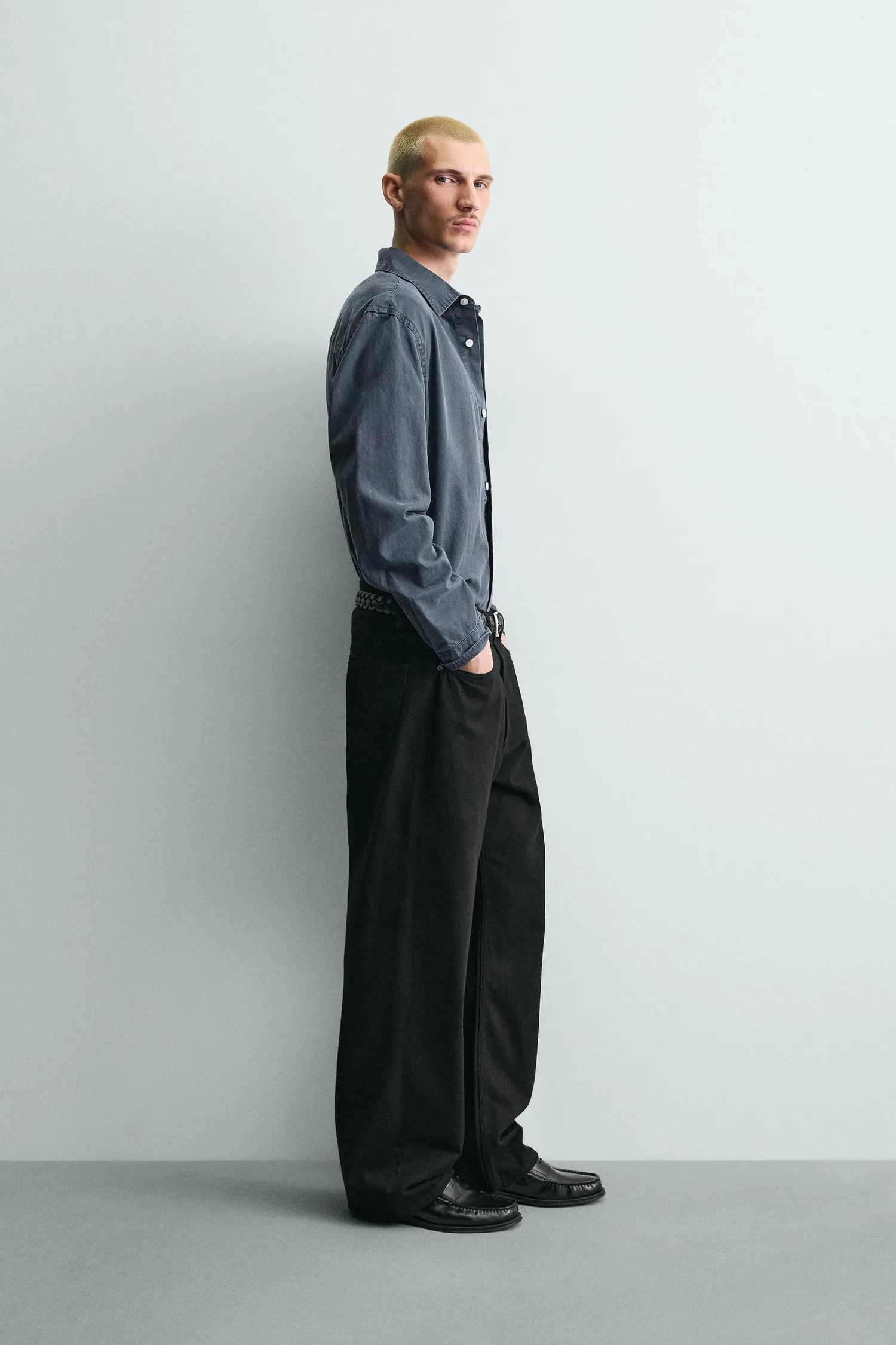 Джинсы свободного кройка Zara, черный — фото 4