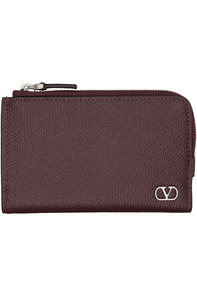 

Valentino Garavani Компактный кошелек бордового цвета с фирменным логотипом