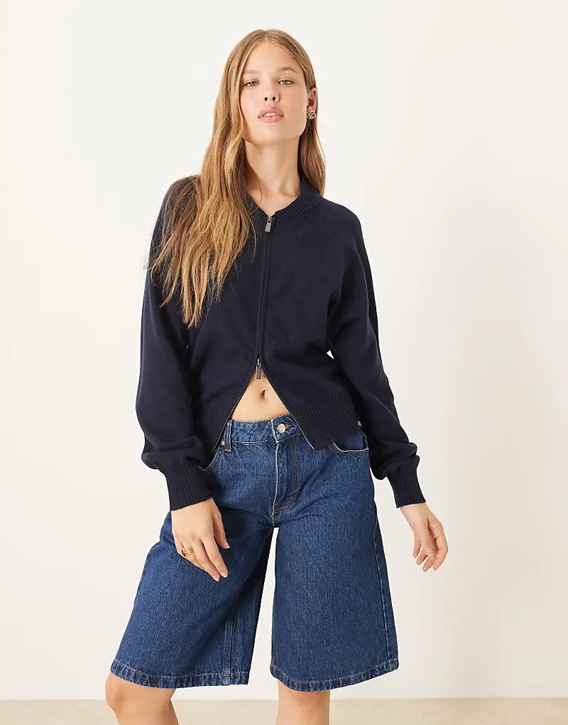 

Вязаная куртка Dickies Milano на молнии темно-синего цвета