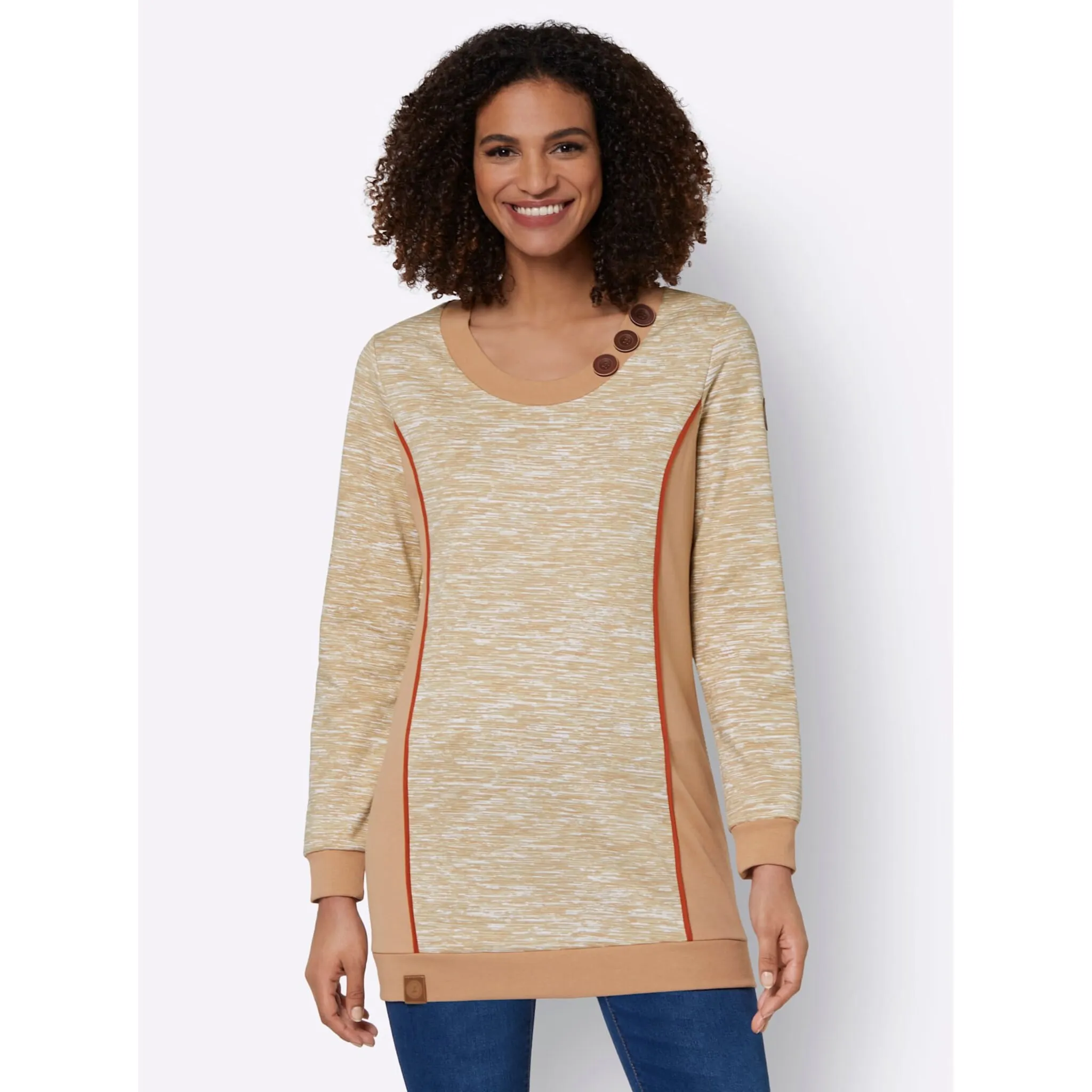 

Толстовка в стиле casual Casual Looks, цвет Marine-Weiß-Meliert