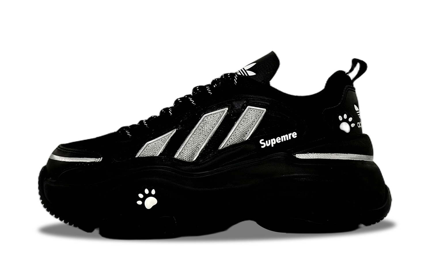 

Adidas Originals OZGAIA Silver Flash Abrasion Resistant Low top Chunky Sneakers Unisex Black