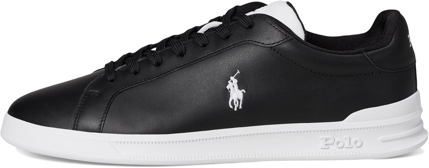 POLO RALPH LAUREN мужские кроссовки Heritage Court II, Black/White — фото 4