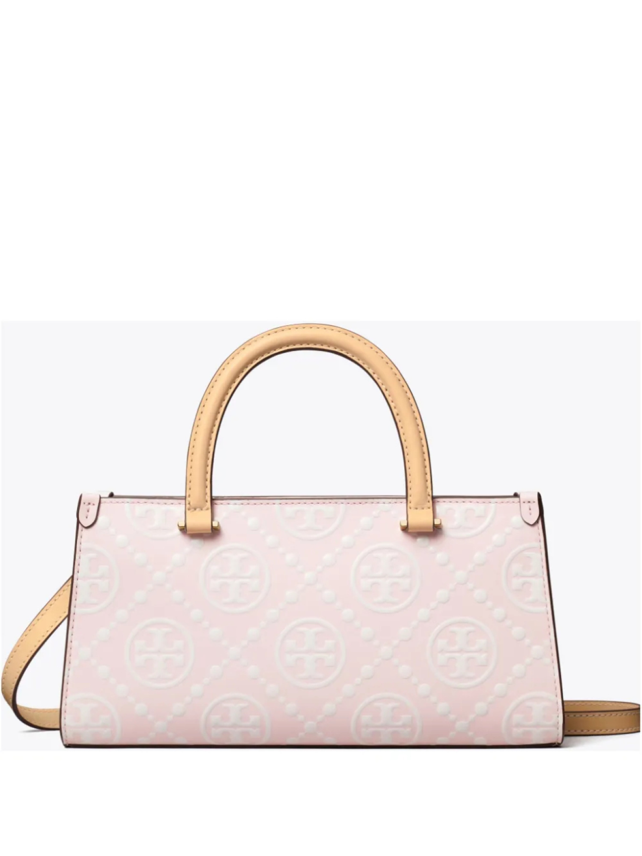 

Сумка Tory Burch T с тисненой монограммой E/W, розовый