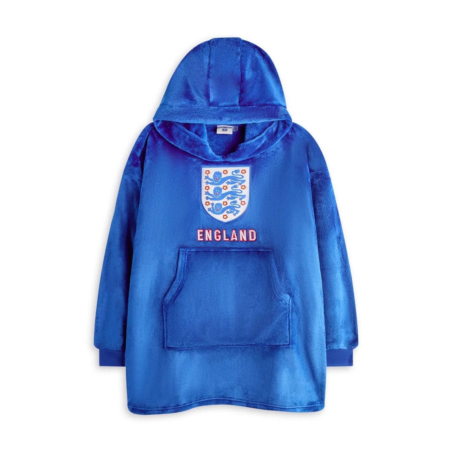 Плед-худи детский синий с вышивкой England, синий