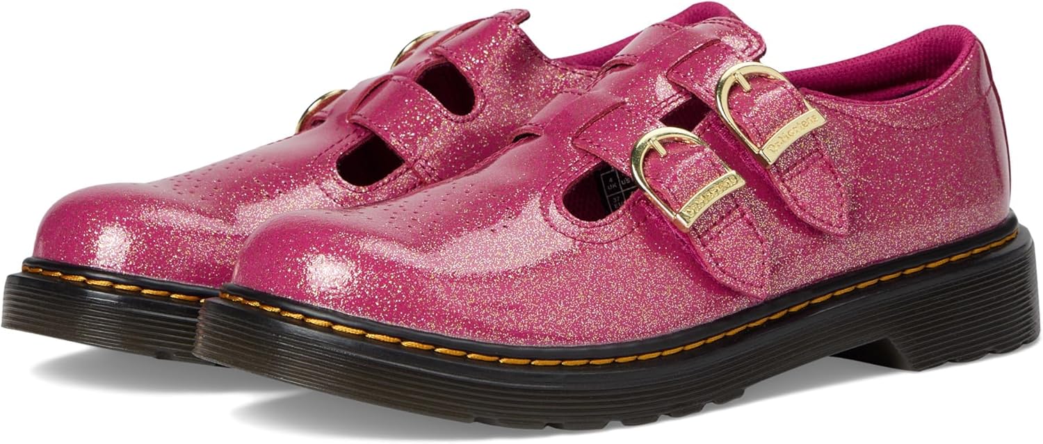 

Dr. Martens Girl's 8065 T (Toddler) Mary Jane Flat, Fuchsia/Silver/Gold Glitter