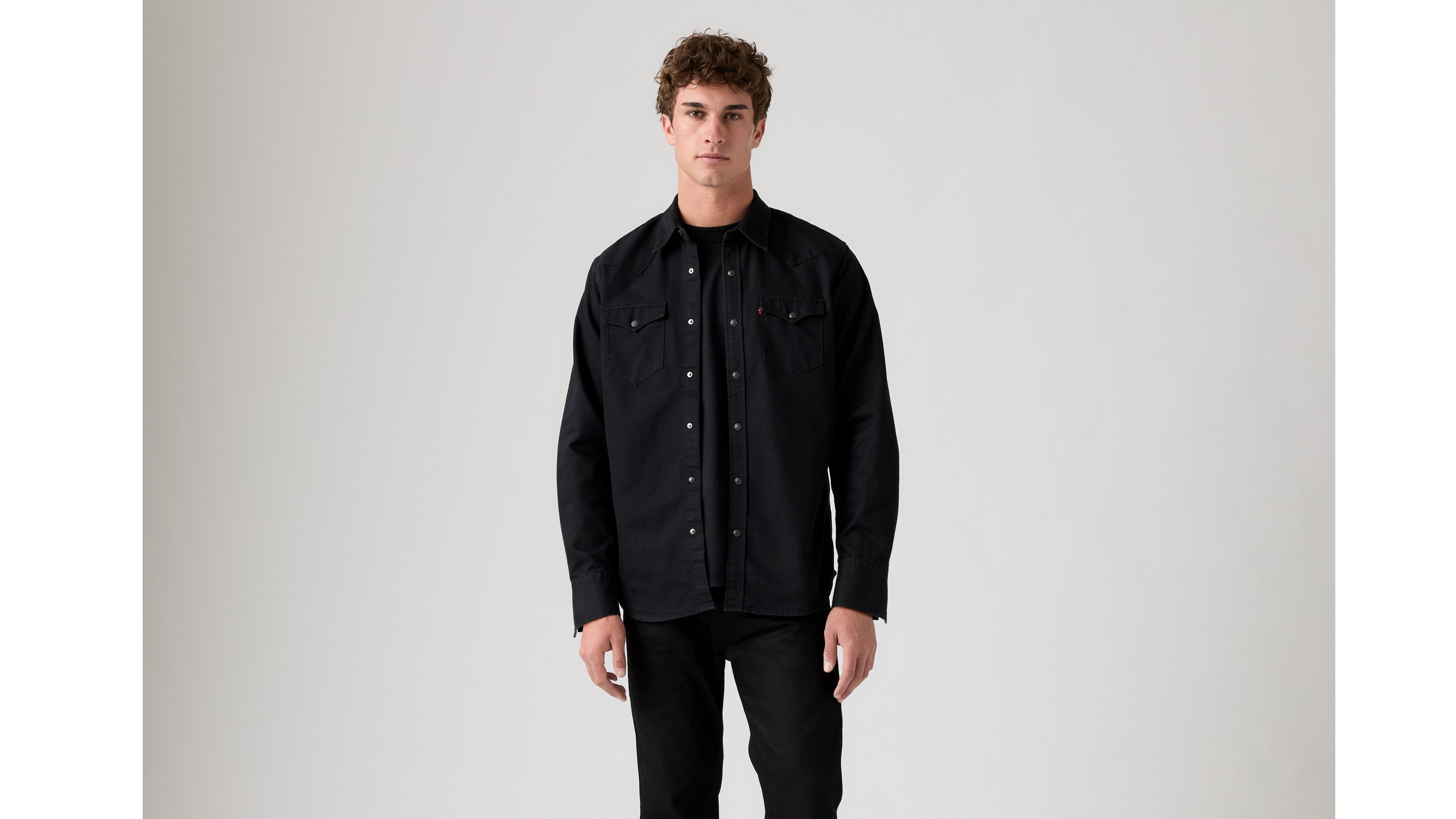 

Классическая рубашка в стиле вестерн-стандарт Levi's, цвет New Black Rinse - Black