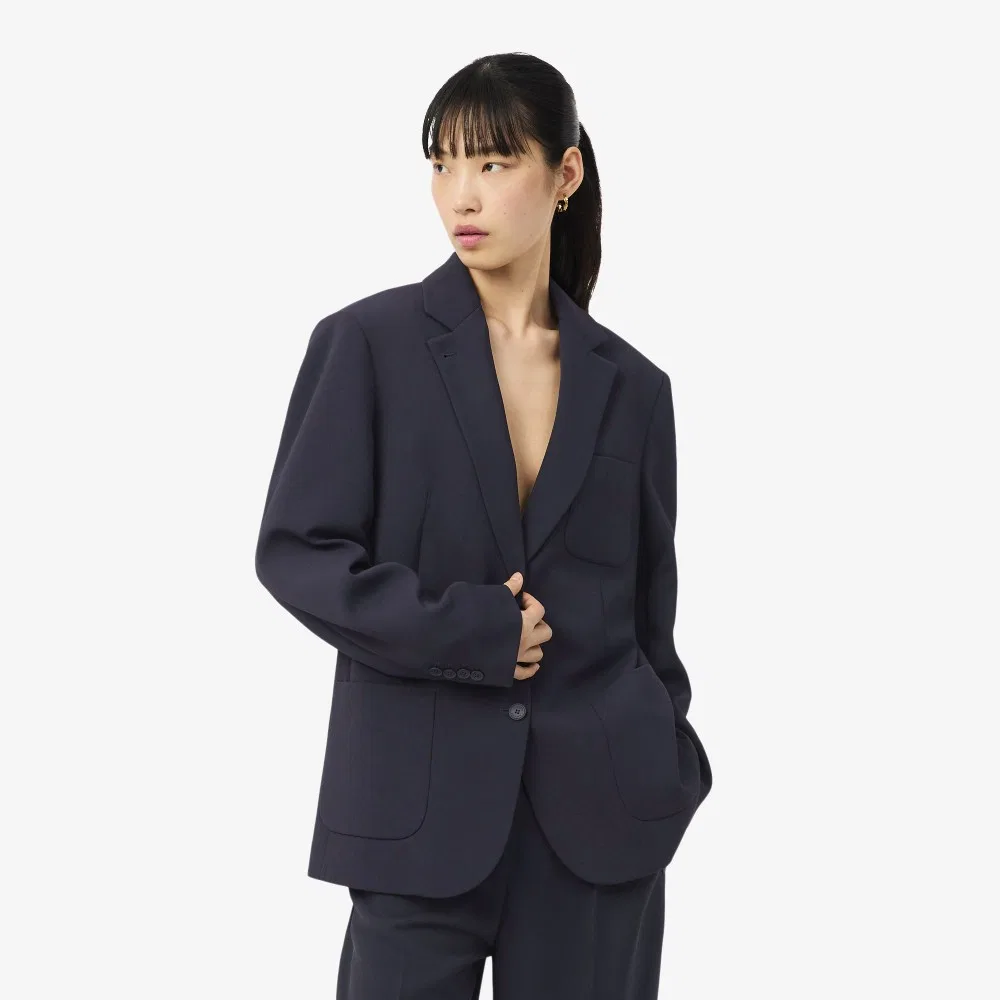 Блейзер Lacoste Iconic Fluid Relaxed Fit, тёмно-синий