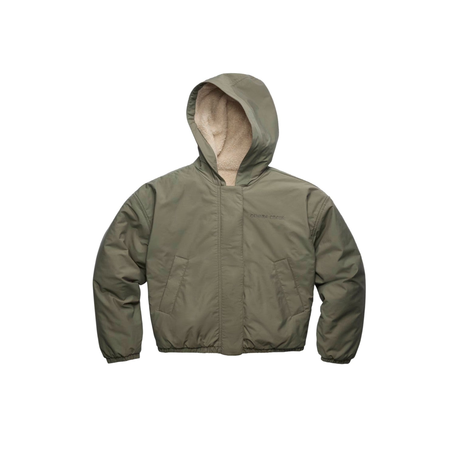 Куртка (WMNS) Canada Goose Alberni Reversible Fleece Bomber 'Light Tan Smokey Sage' — фото 2