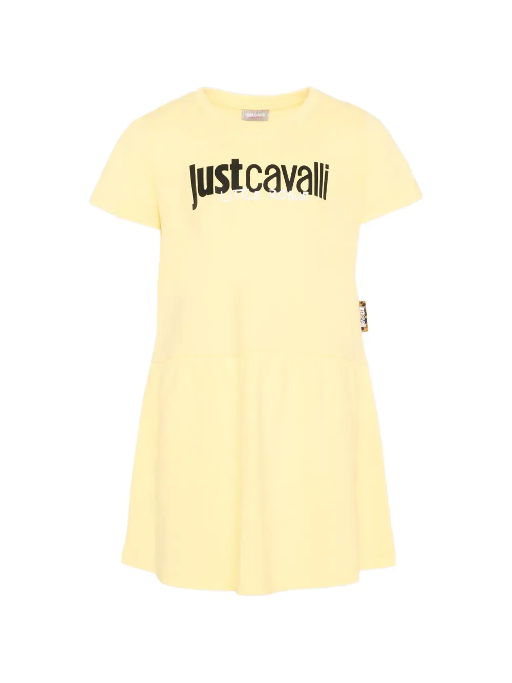 Платье с короткими рукавами и принтом логотипа Just Cavalli Kids, желтый