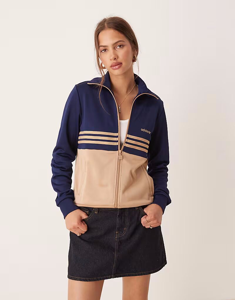 

Спортивный топ Adidas Originals темно-синего и розового цветов