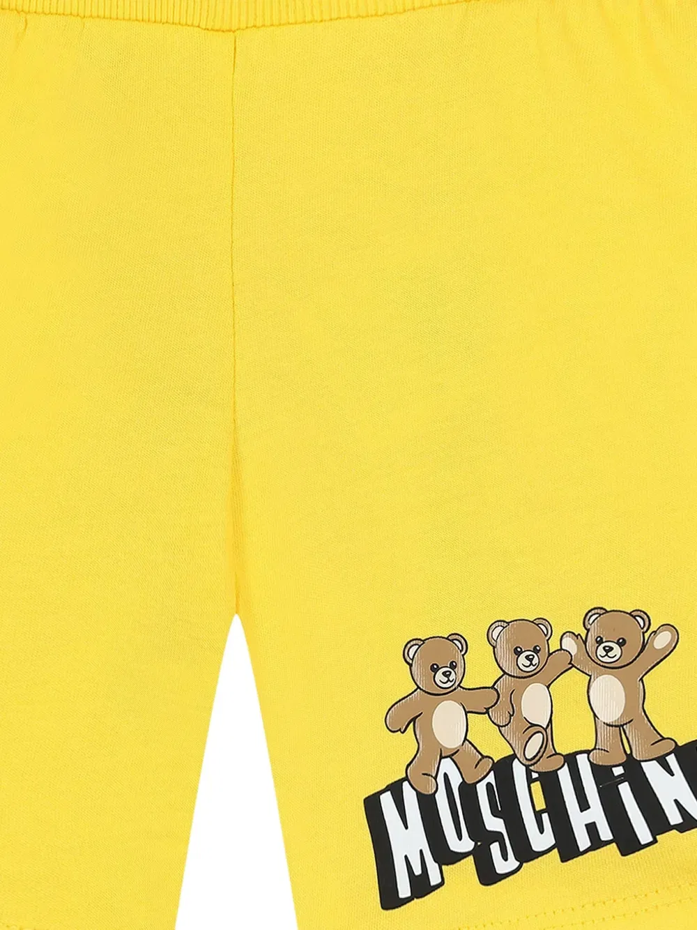 Шорты с медвежьим принтом Moschino Kids, желтый — фото 3