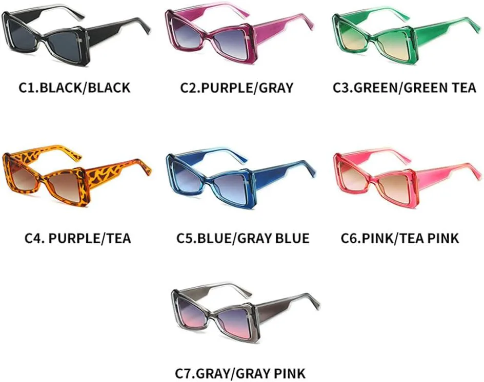 

Солнцезащитные очки UV400 - увеличенного размера "кошачий глаз" в стиле панк, для путешествий, для женщин и мужчин, для бега и активного отдыха UYPTK, 6251-c7 Trans