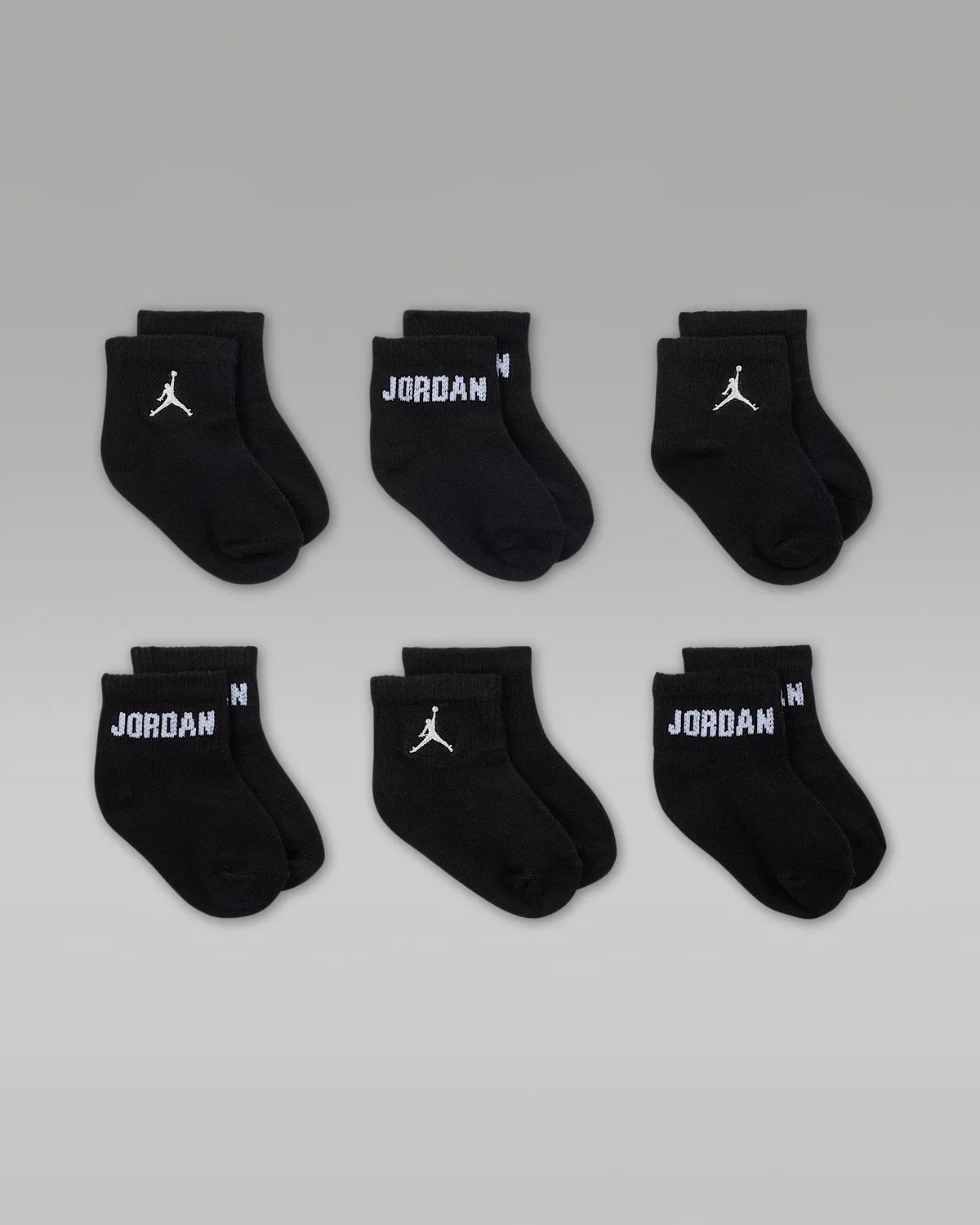 Baby /Toddler Ankle Socks (6 Pairs) Jordan Everyday Essentials, Black — фото 2