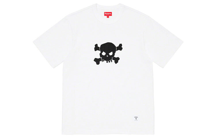 Футболка Supreme Skull, белый / черный — фото 2