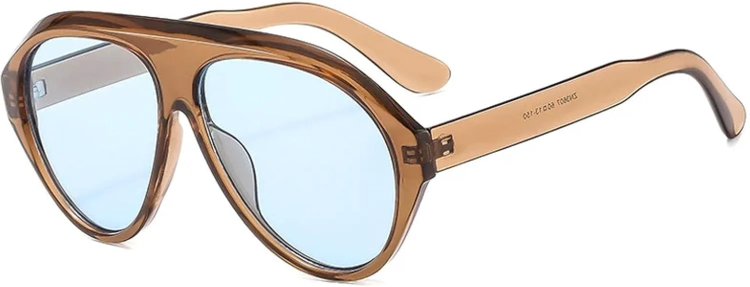 

Большие женские солнцезащитные очки конфетных оттенков с защитой от УФ-излучения UV400; мужские солнцезащитные очки для вождения на открытом воздухе DSVIGF, Tea Blue