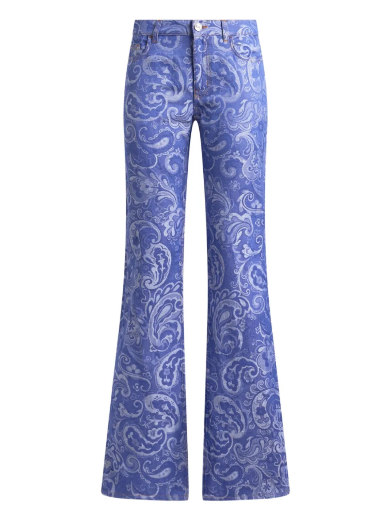 

ETRO расклешенные джинсы с узором пейсли, синий