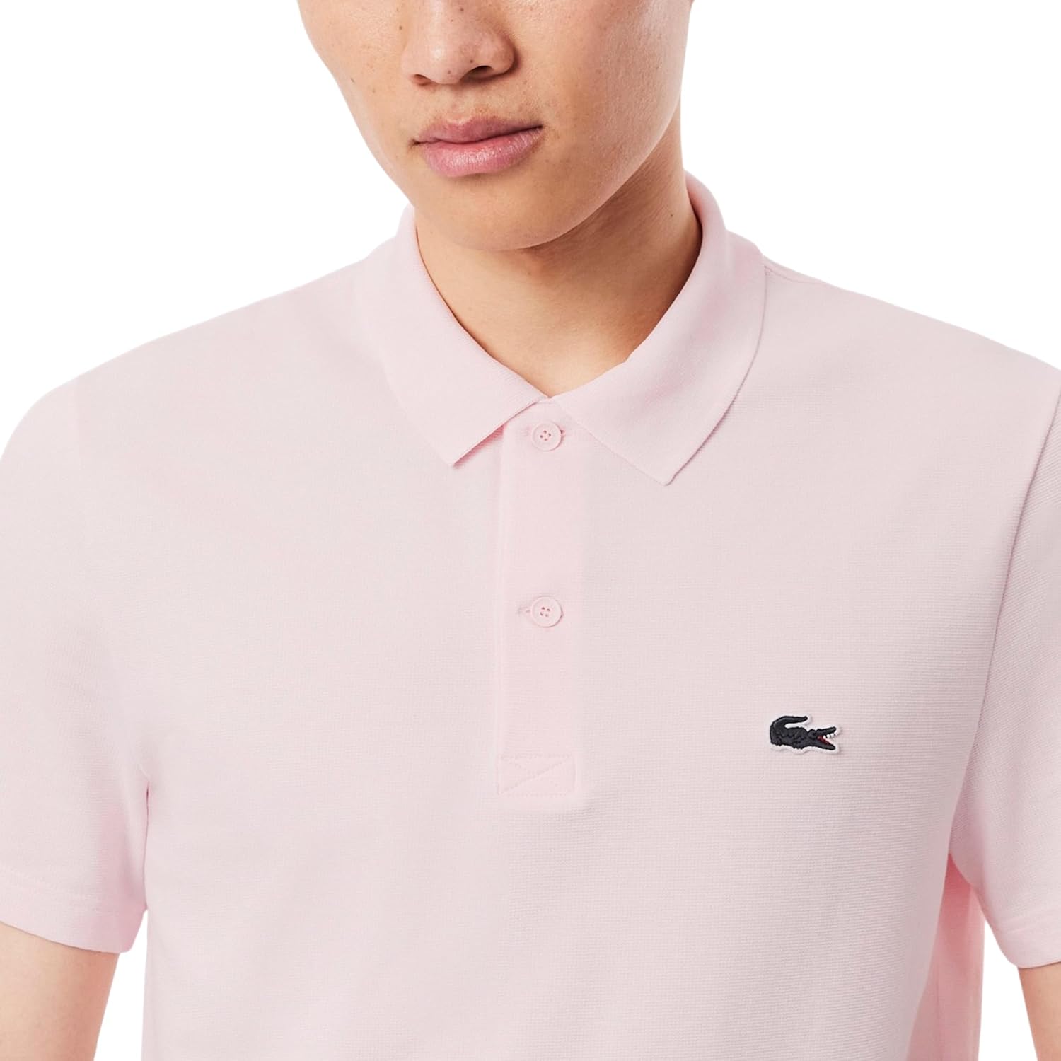 Поло Lacoste, мужское, Regular Fit, хлопковый микс, Flamingo — фото 2