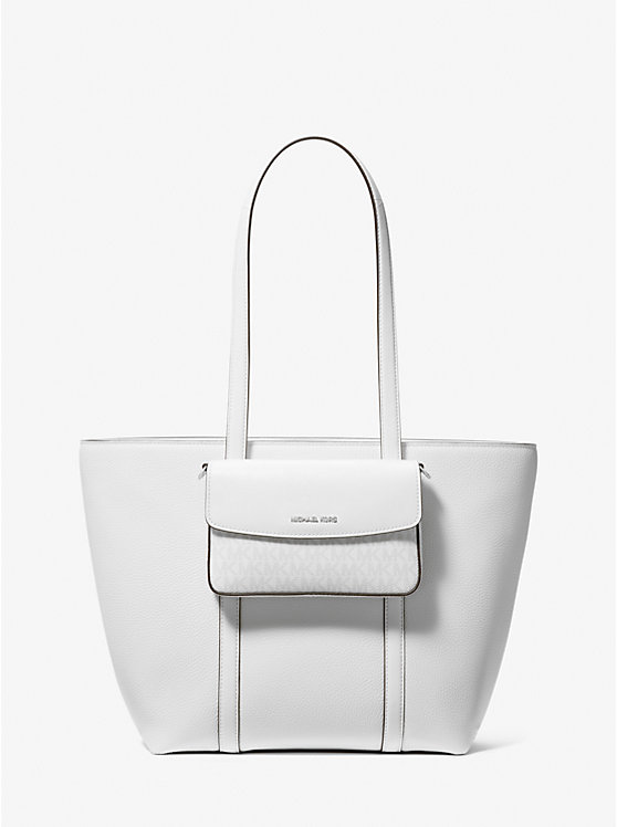 

Большая сумка-тоут 2 в 1 из шагреневой кожи Jet set Michael Kors, белый