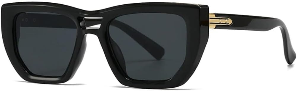 

Популярные модные женские солнцезащитные очки «кошачий глаз» в стиле ретро с заклепками, градиентные линзы, защита от УФ-излучения UV400 для мужчин TVTBBVV, Black Golden Gray