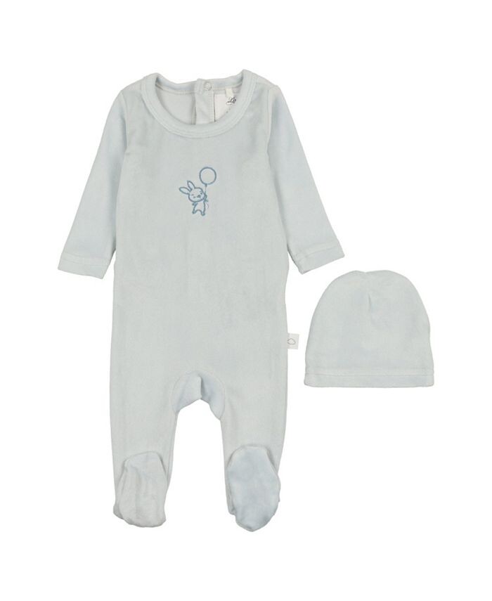 

Пуф детский, унисекс, велюровая стелька с кроликом - для малышей Pouf Baby, синий