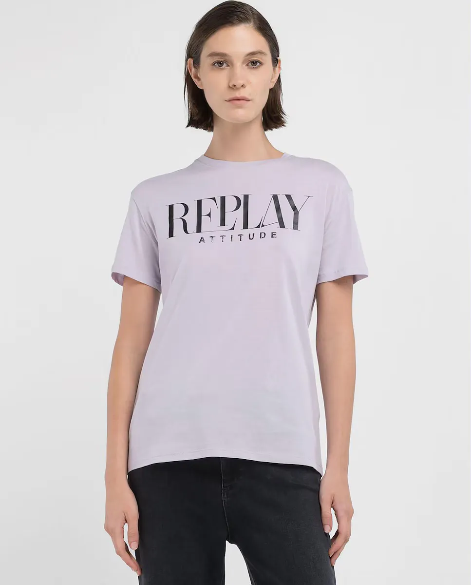 

Женская футболка с короткими рукавами и круглым вырезом Replay, серый